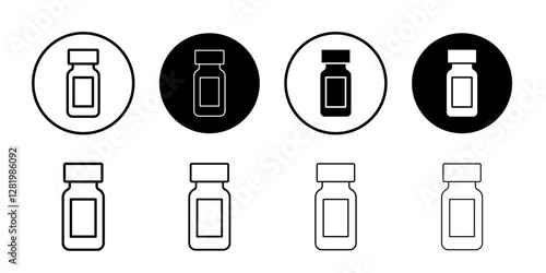 injection vial icon flat and simple set design