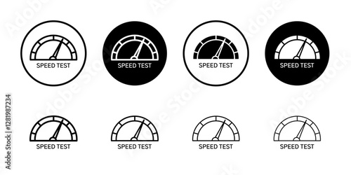 Network speed test icon flat and simple set design
