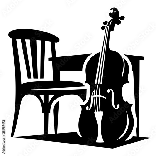 Violin and chair silhouette