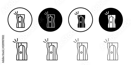 Pencil sharpener icon flat and simple set design