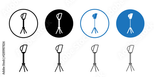 photography lighting icon flat and simple set design