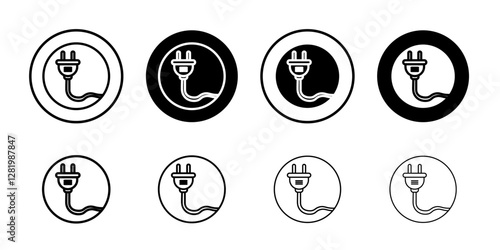 Plug icon flat and simple set design