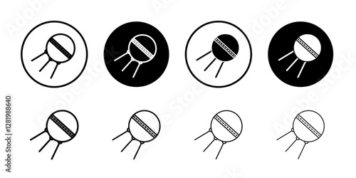 Satellite apparatus icon flat and simple set design
