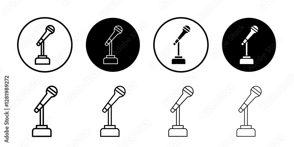 Speaker Microphone icon flat and simple set design Speaker Microphone icon flat and simple set design