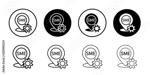 SME, small and medium enterprise icon flat and simple set design