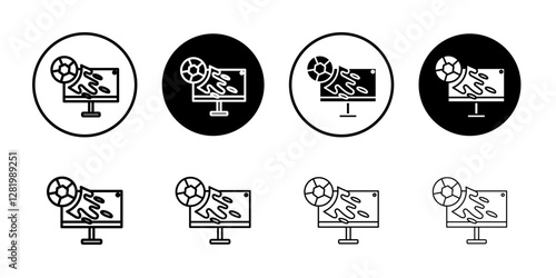 Soccer Live Match On TV icon flat and simple set design