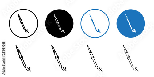 Soldering iron icon flat and simple set design