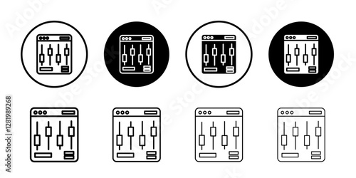 Sound mixer icon flat and simple set design