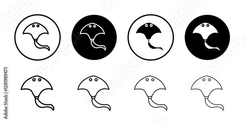 Stingray icon flat and simple set design