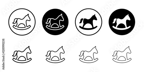 Toy horse rocking chair icon flat and simple set design