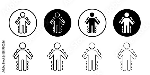Trembling icon flat and simple set design