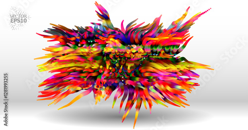 Colorful abstract texture created with Gradient flow and 3D structure imitate the movement of liquid or wind. Vibrant colors, volumetric waves and digital noise create a sense of depth and dynamics. I