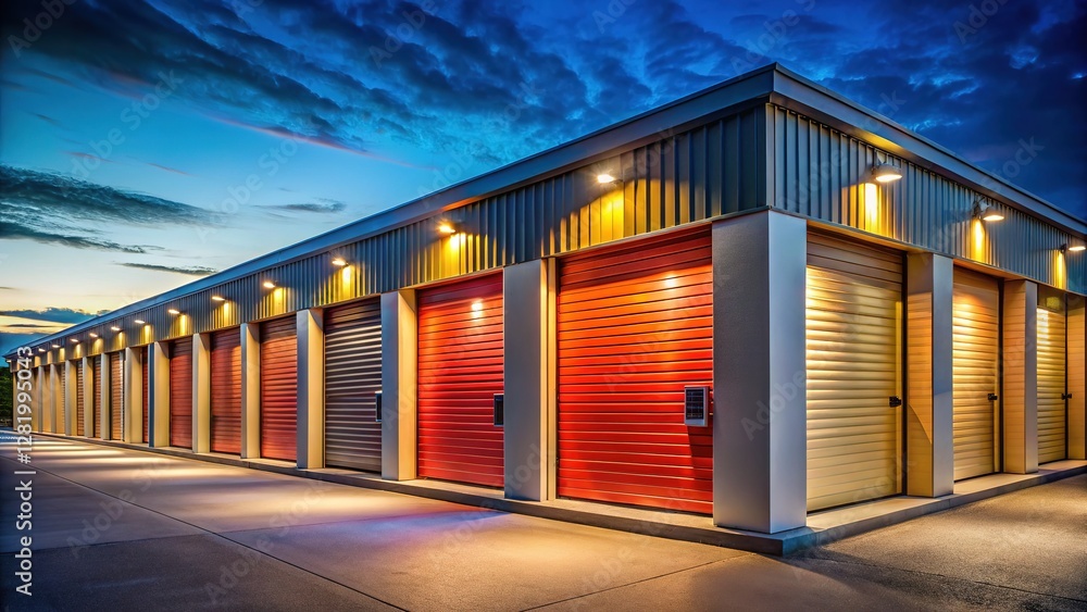 custom made wallpaper toronto digitalContemporary storage units, night view. Exterior shot. Sleek design.