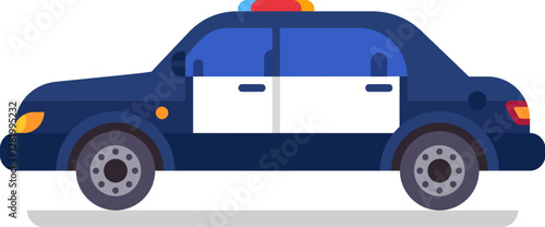 Modern police car patrolling urban streets, ensuring public safety and rapid response to emergencies, maintaining order and security in the community