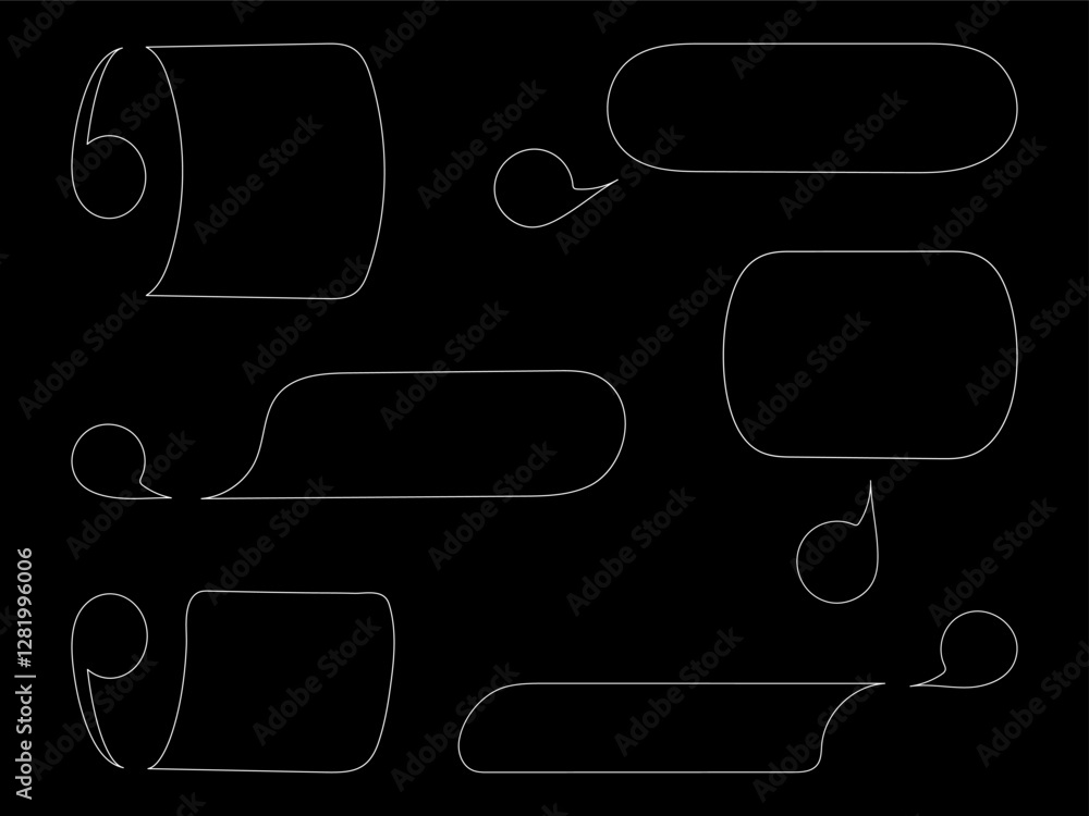 A set of text fields made with a white outline. Vector illustration. A set of text fields made with a white outline. Vector illustration.