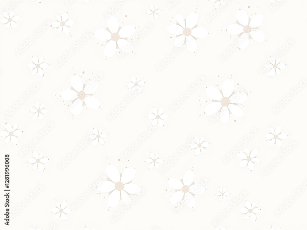 Ethereal Flourishes: Delicate White Splash Flower Pattern Ethereal Flourishes: Delicate White Splash Flower Pattern