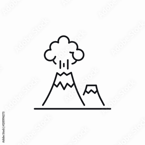 volcano erupt icon sign vector