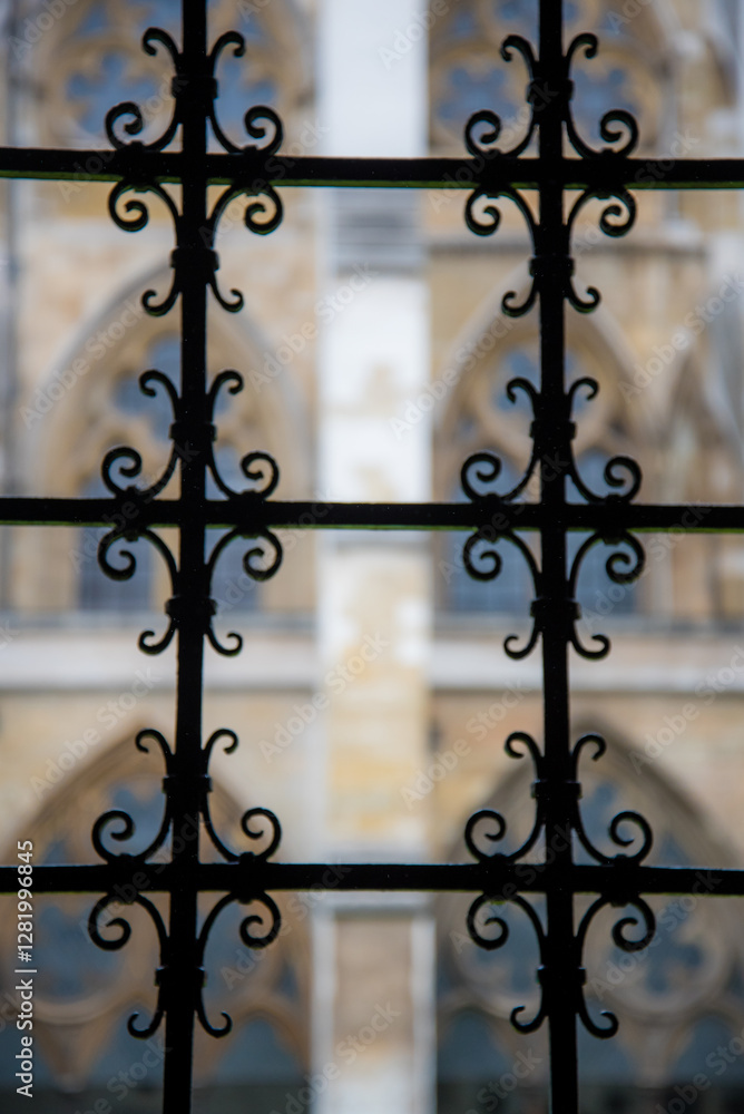 Iron rods on a gothic cathedral. Iron rods on a gothic cathedral.