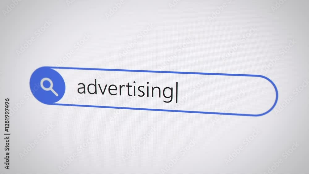 searching advertising term concept in search engine on web browser searching advertising term concept in search engine on web browser