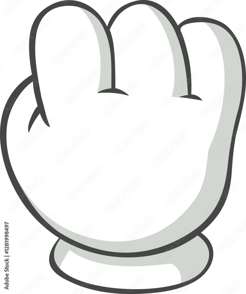 Cartoon hand making a fist gesture, conveying strength, unity, or a greeting, isolated on a white background, suitable for various design projects Cartoon hand making a fist gesture, conveying strength, unity, or a greeting, isolated on a white background, suitable for various design projects