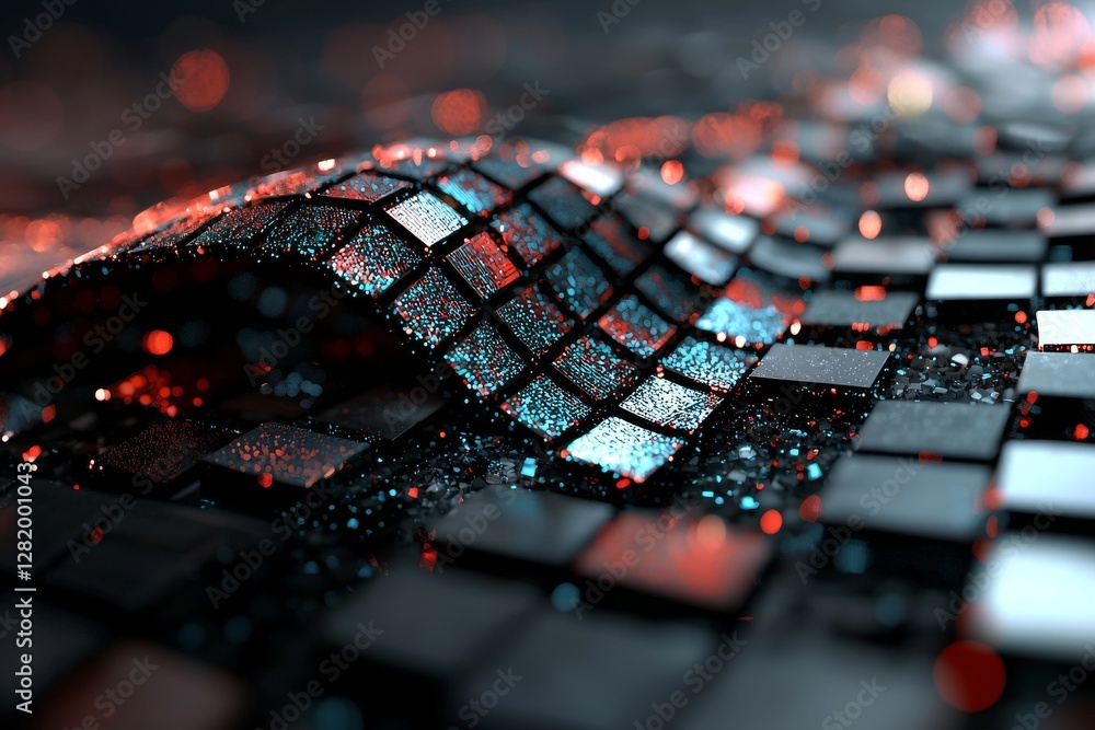 Obraz premium A cyber network illustration featuring blue servers that embody cutting-edge technology and generative AI