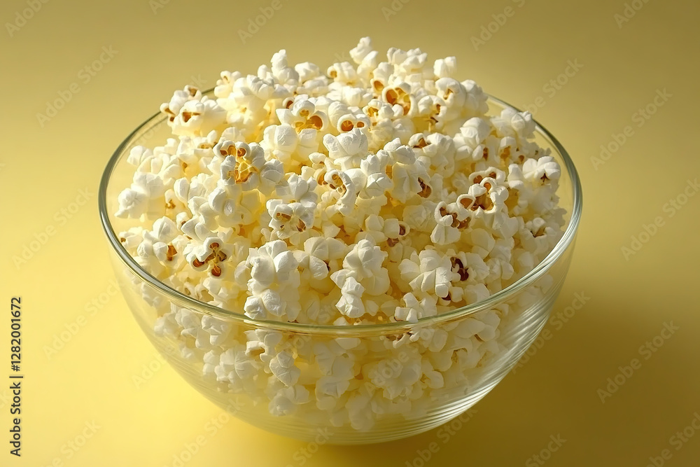 Bowl of hot popcorn ready for a movie night snack or a fun gathering with friends Bowl of hot popcorn ready for a movie night snack or a fun gathering with friends