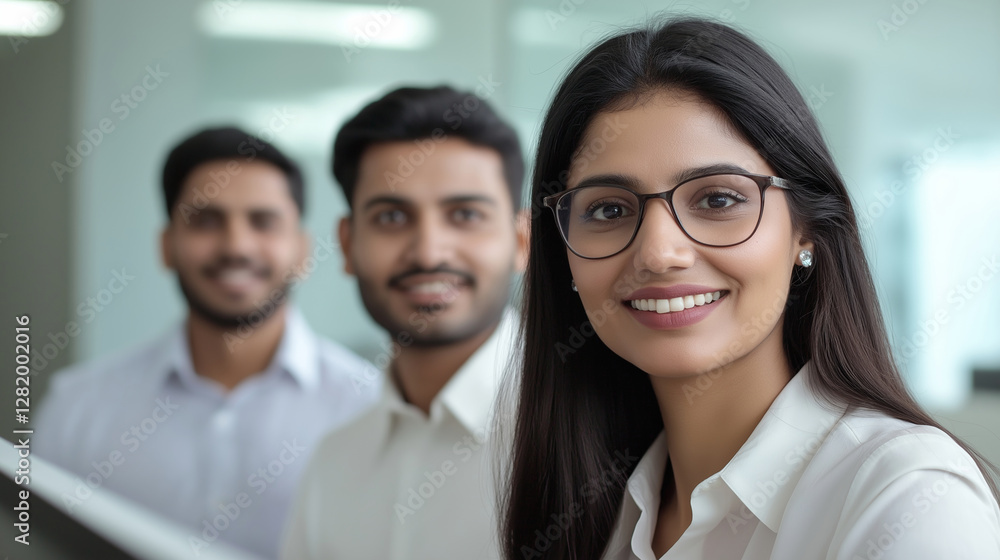 Obraz premium Professional indian executive presenting strategic insights to team members during collaborative workplace gathering with confident demeanor