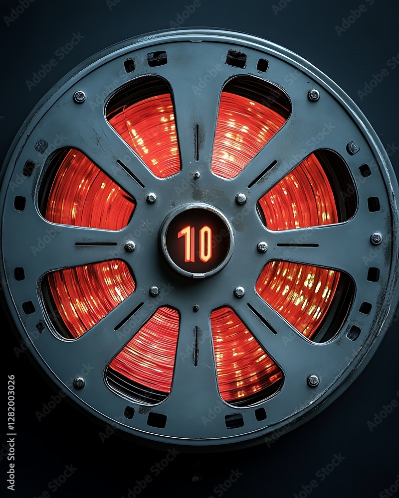 Fototapeta premium Glowing Reel Countdown Timer