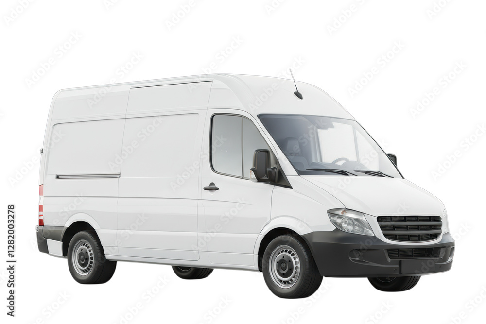 Delivery van with blank exterior designed for customization and branding options Delivery van with blank exterior designed for customization and branding options
