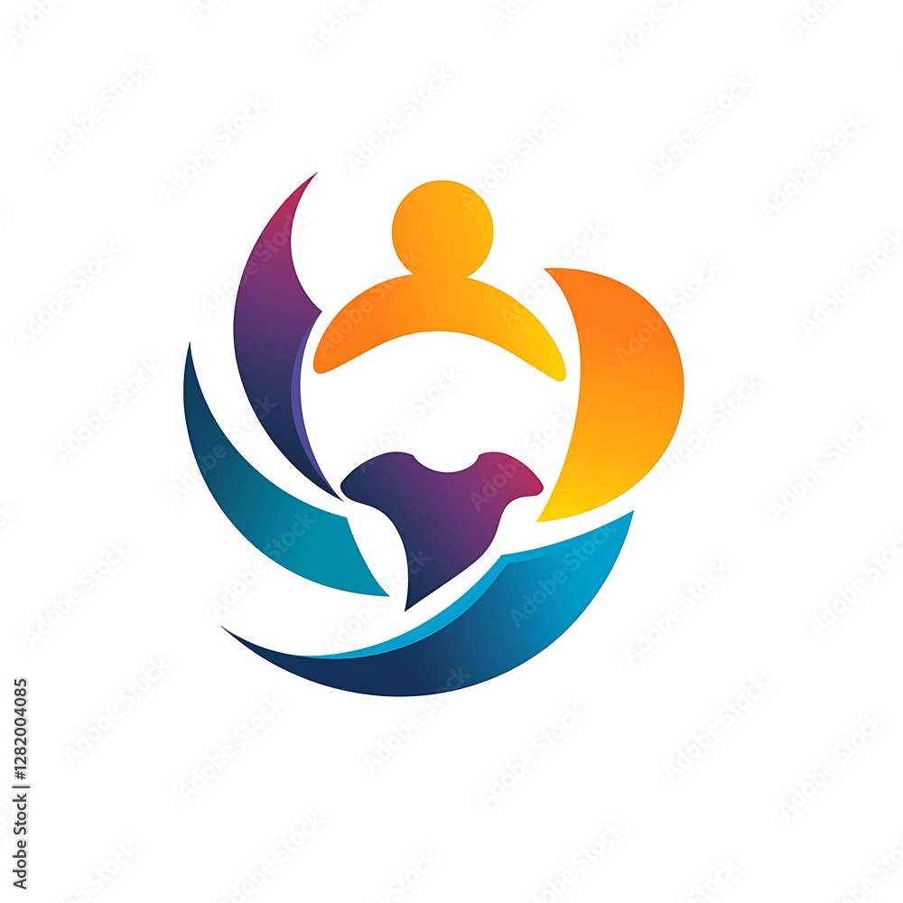 Fototapeta premium Diverse abstract symbol forming a vibrant circular pattern