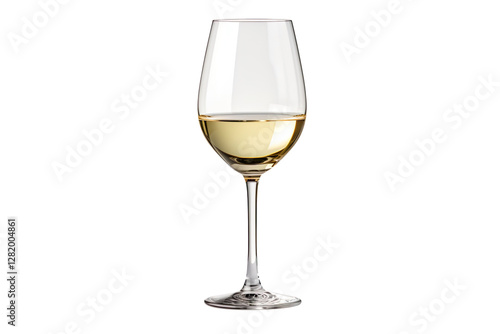 Elegant white wine glass isolated on transparent background