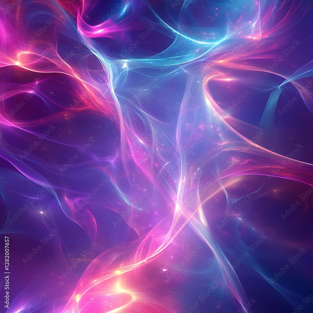 Fototapeta premium Dynamic abstract waves of light in vibrant colors image