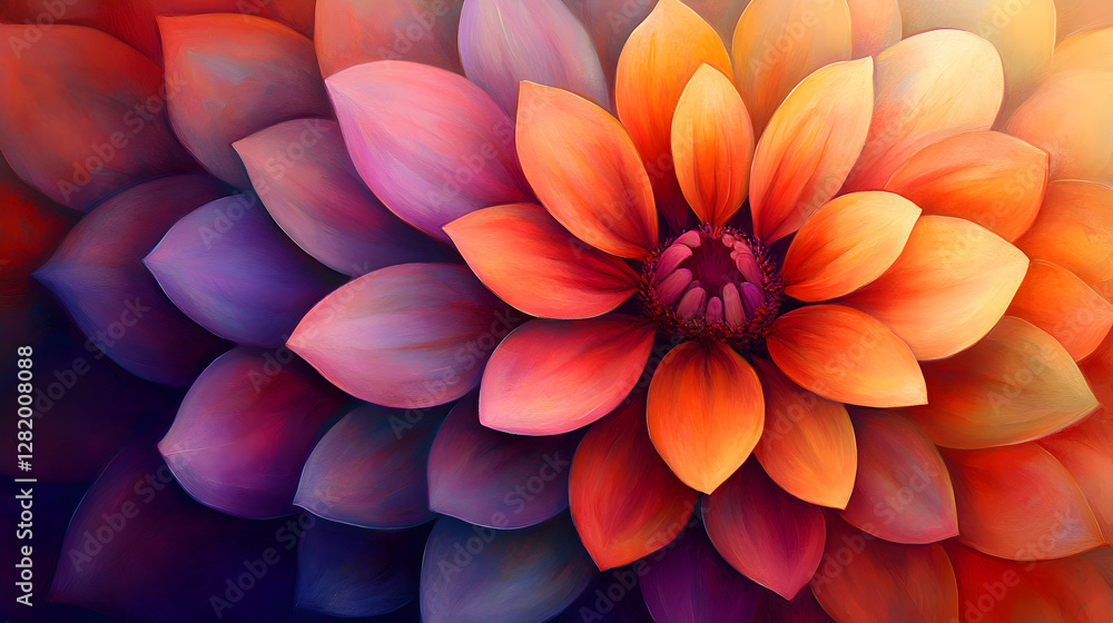 A close-up of a single zinnia bloom, focusing on its layered petals and vibrant hues A close-up of a single zinnia bloom, focusing on its layered petals and vibrant hues