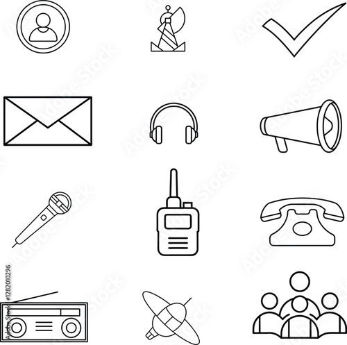 Simple Set of Business Communication Related Vector Line Icons. Contains such Icons as Meeting, Conference Call, Agreement, Chat and more.