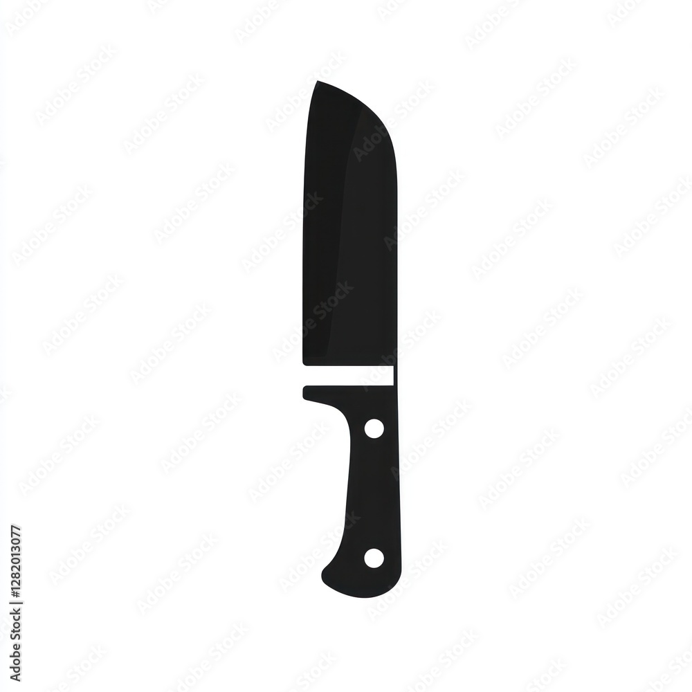 Black chefs knife isolated on white background Black chefs knife isolated on white background