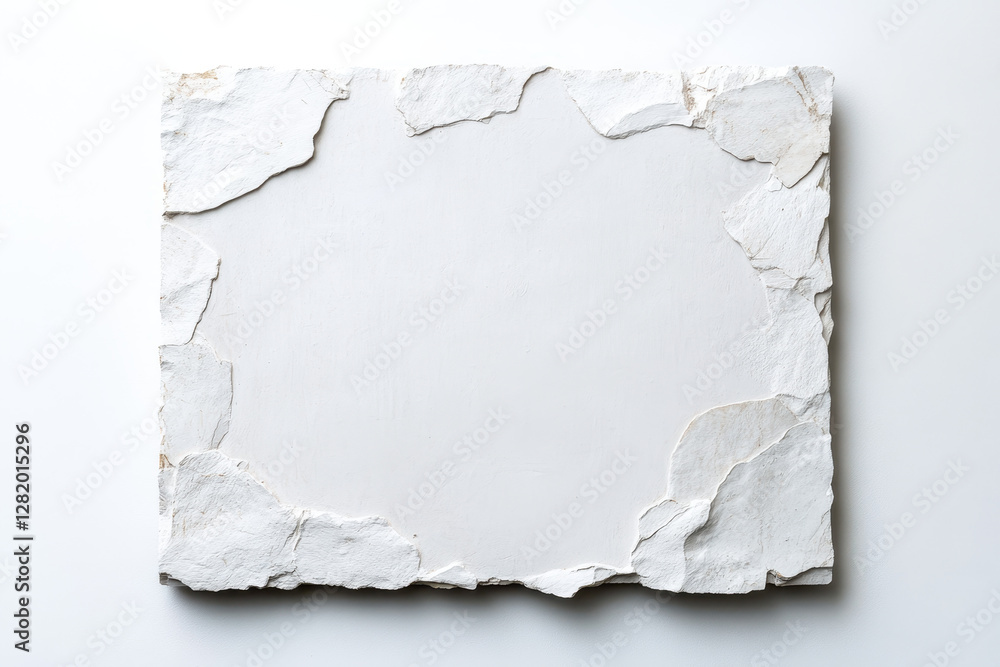 Obraz premium Textured White Stone Surface with Rough Edges for Background Use