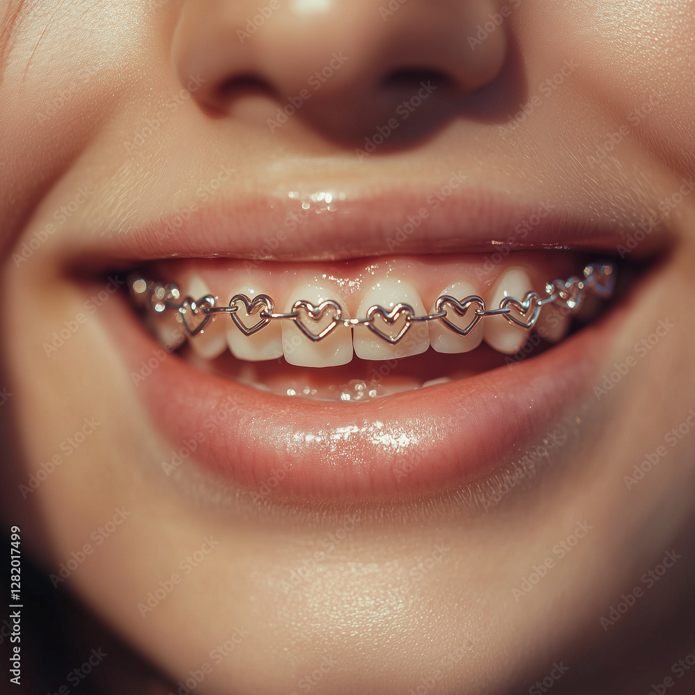 Obraz premium Modern bracket system, orthodontics