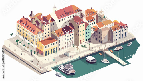 A Scenic Isometric View of Lisbon’s Architecture