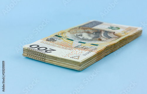 Stack of 200 Zloty Banknotes. Money