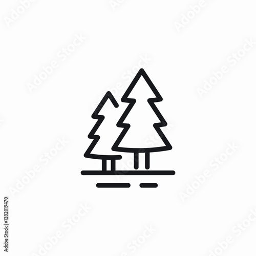 fir forest icon sign vector