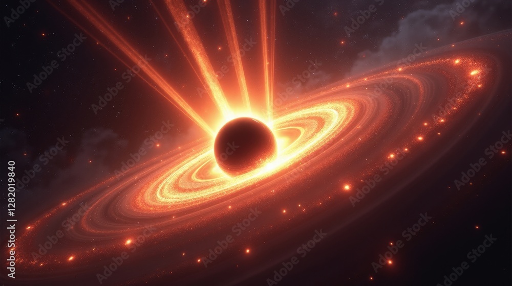 A black hole ejecting powerful plasma jets, radiant beams of energy stretching across millions of light-years, a mesmerizing display of cosmic power in a distant galaxy. A black hole ejecting powerful plasma jets, radiant beams of energy stretching across millions of light-years, a mesmerizing display of cosmic power in a distant galaxy.