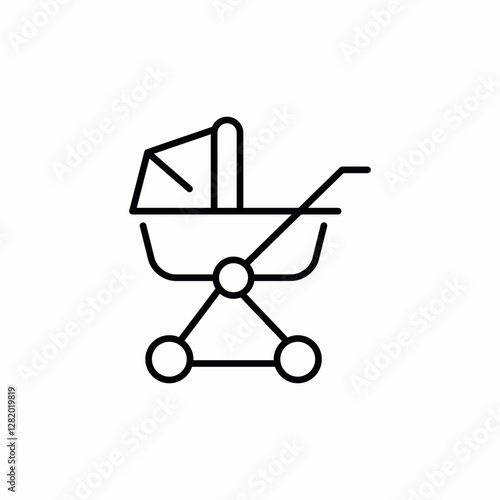 infant crib icon sign vector