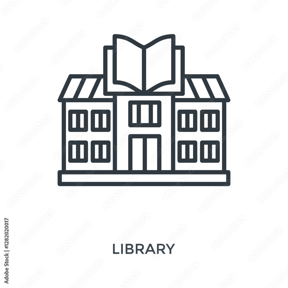 Library Icon Lineal Style. Vector Illustration Graphic Design Library Icon Lineal Style. Vector Illustration Graphic Design