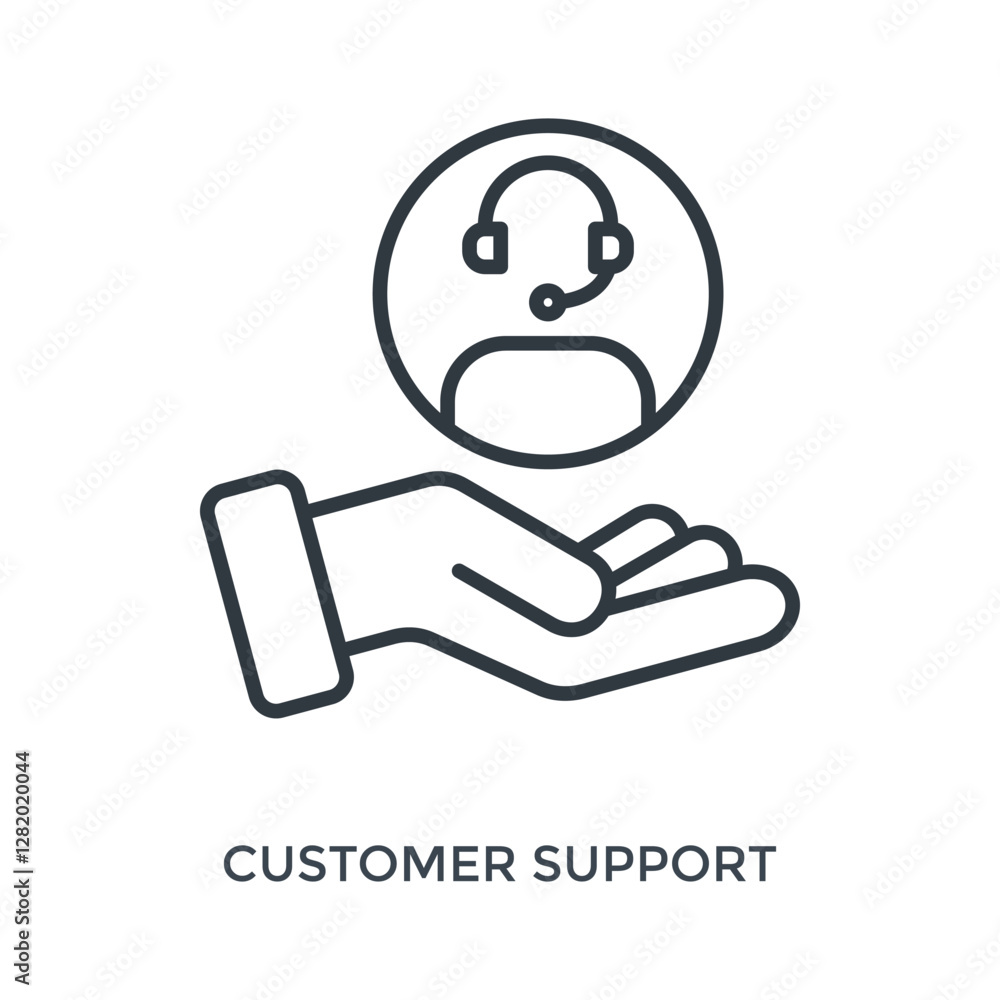 Customer Support Icon Lineal Style. Vector Illustration Graphic Design Customer Support Icon Lineal Style. Vector Illustration Graphic Design