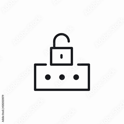 lock pad password field icon sign vector