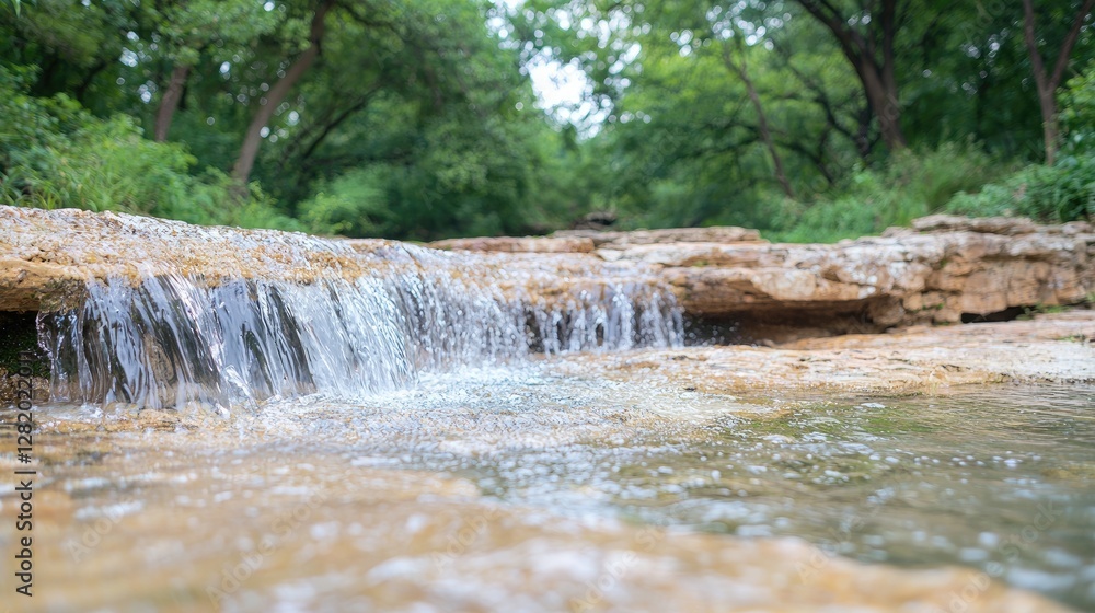 Obraz premium Cascading Waterfalls in a Natural Creekbed