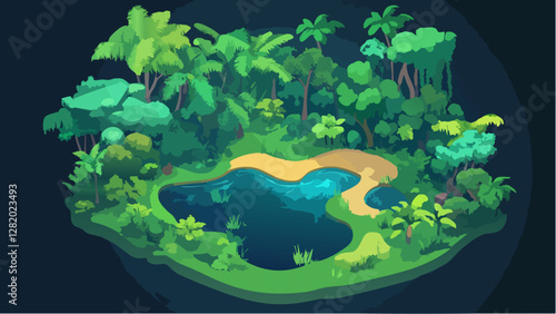 Lush Greenery of the Amazon Rainforest