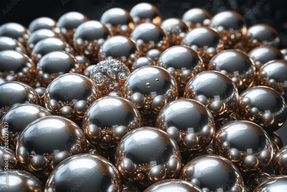Cluster of Metallic Silver and Gold Spheres with Bubbles Cluster of Metallic Silver and Gold Spheres with Bubbles