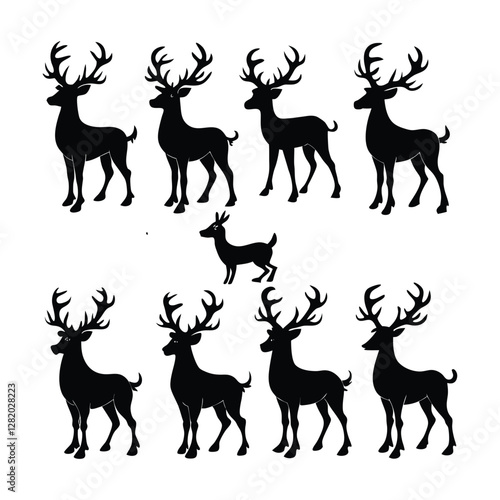 Black reindeer silhouettes