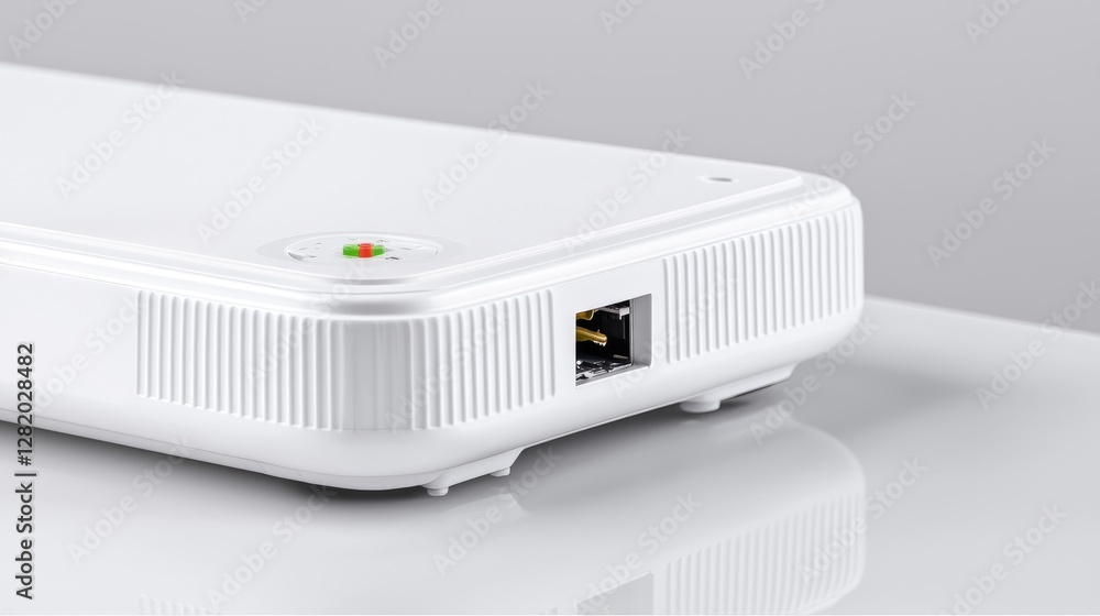 White network device on table White network device on table